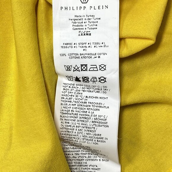 NEW PHILIPP PLEIN Men's Graphic T-Shirt – Size XL – Yellow – NWT - Picture 7 of 7